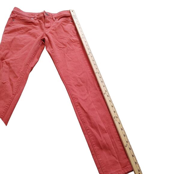 LOFT 2p 2 Petite Dark Blood Orange Red Modern Skinny Jeans Cotton - Picture 9 of 11